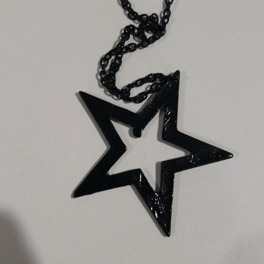 Colorful Dazzling Star Pendant on Black Chain Necklace – Women’s Fashion Jewelry